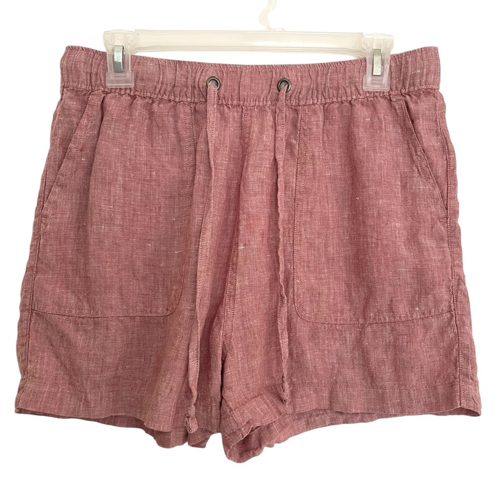 C&C California Women's High Waist Shorts heather pink Size M Drawstring pockets